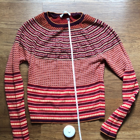 Zara Knit Sweater with Red and Orange Pattern - Picture 5 of 5